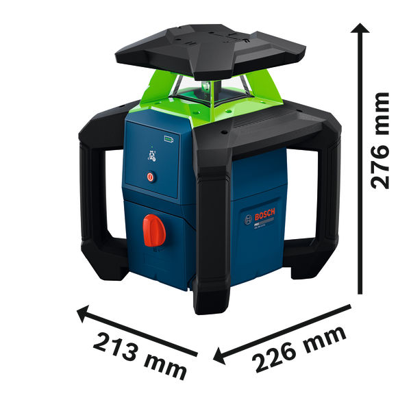 Bosch PRO GRL18V-3-31G zöld fényű forgólézer akkumulátorral - 3. kép