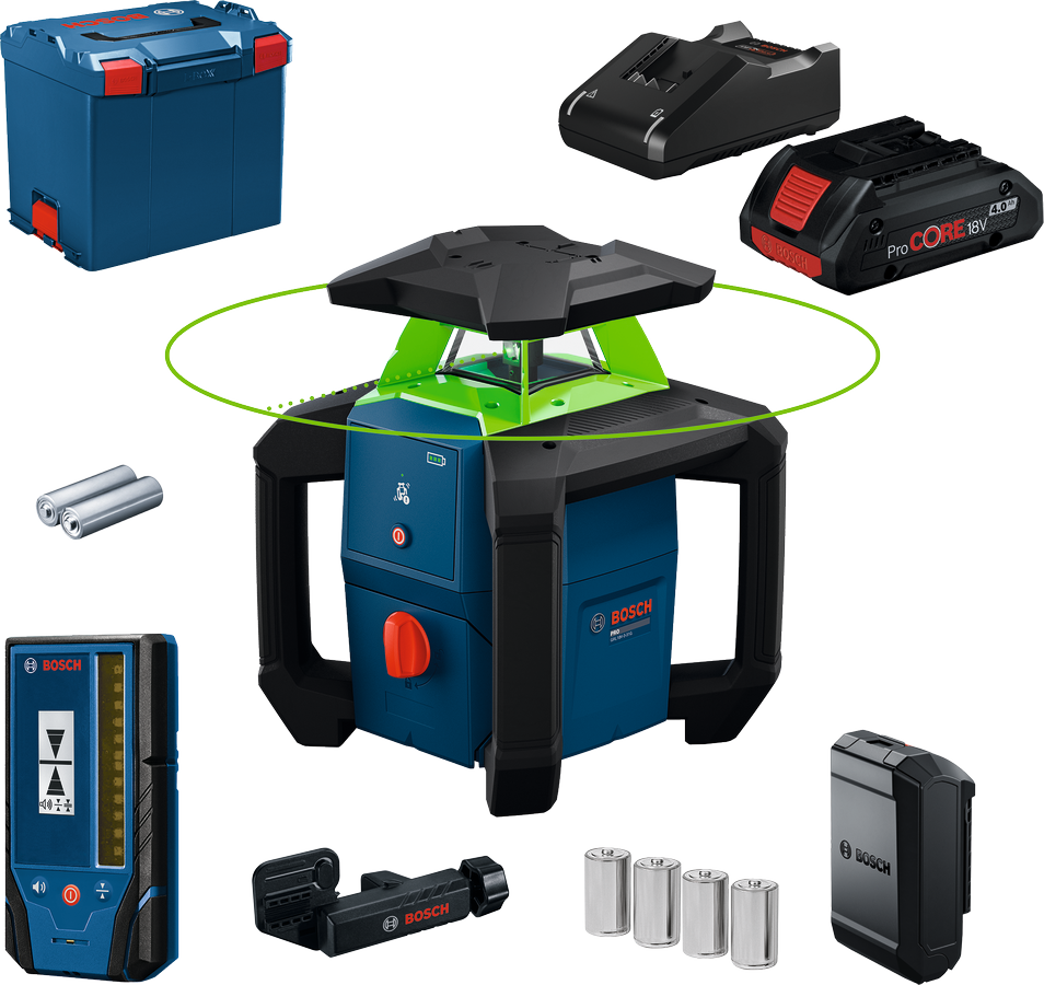 Bosch Professional GRL 18V-3-31G zöld forgólézer 18 V-os akkumulátoros szintezőműszer, 0 601 061 G00 cikkszámmal.